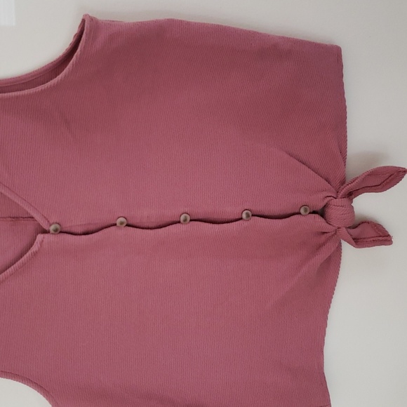 Texture and thread madewell button tien front v neck tank, ribbed, women's XL - Picture 3 of 7